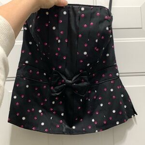 White House Black Market Strapless Black Corset Top - Size 8